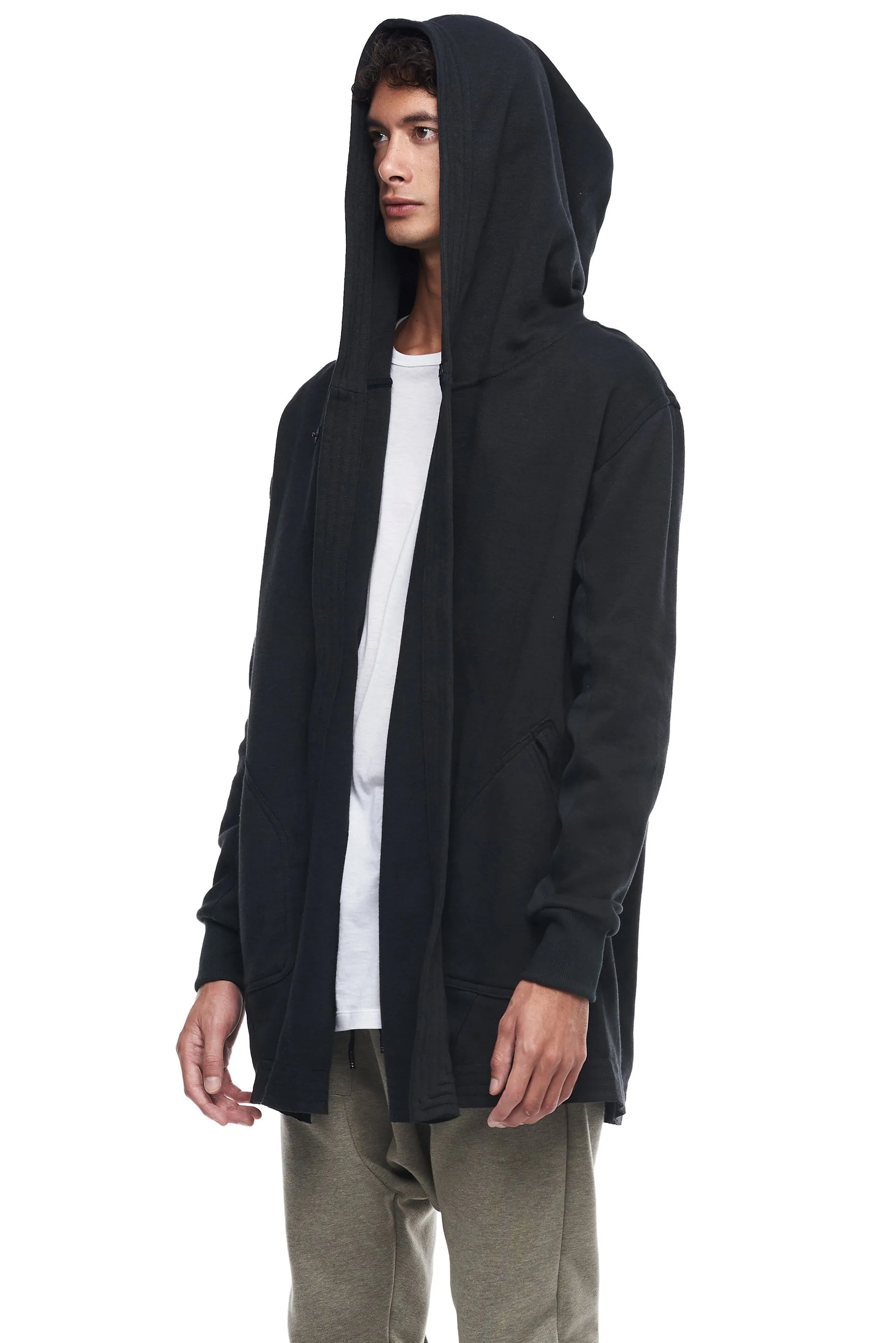 MONK HOODIE IN BLACK