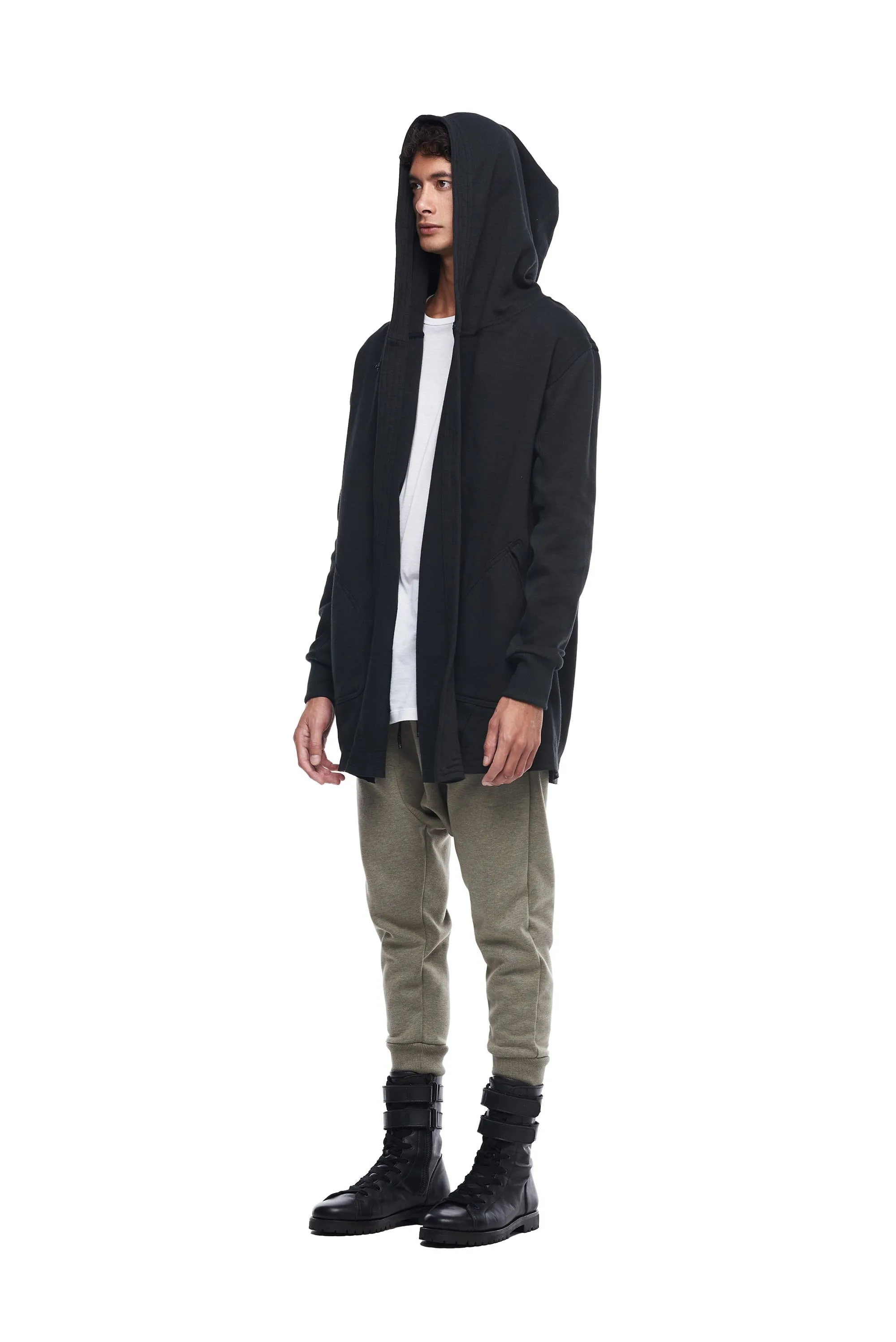 MONK HOODIE IN BLACK