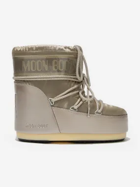 Moon Boot Girls Icon Low Glance Boots in Beige