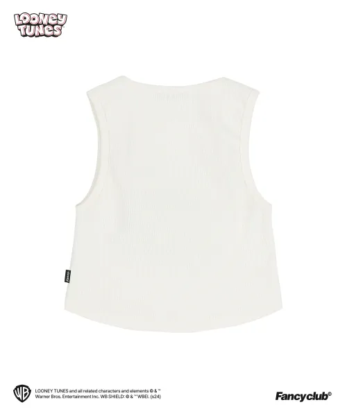 NASTY FANCY CLUB  |Crew Neck Sleeveless Street Style Collaboration Plain Cotton