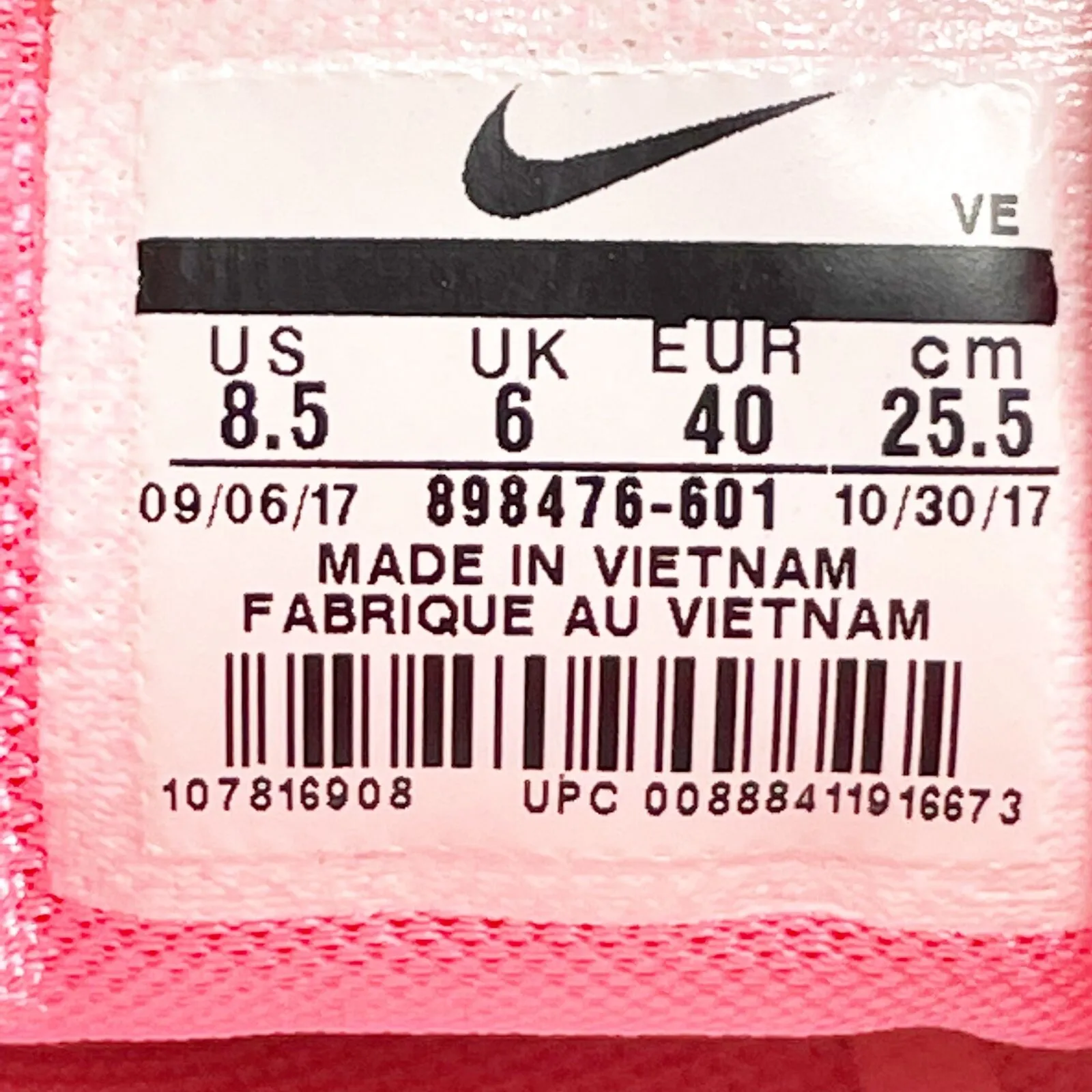 Nike Womens Flex 2017 Run 898476-601 Pink Running Shoes Sneakers Size 8.5