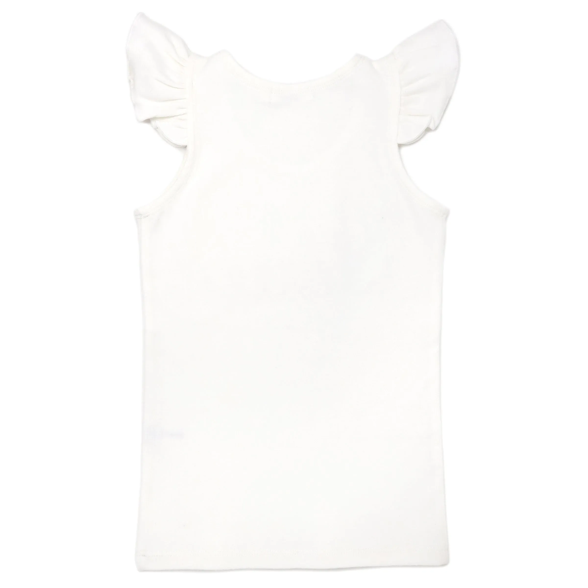 oh baby! four Birthday Pink Eyelash Cotton Baby Rib Flutter Sleeve Tank - Cream