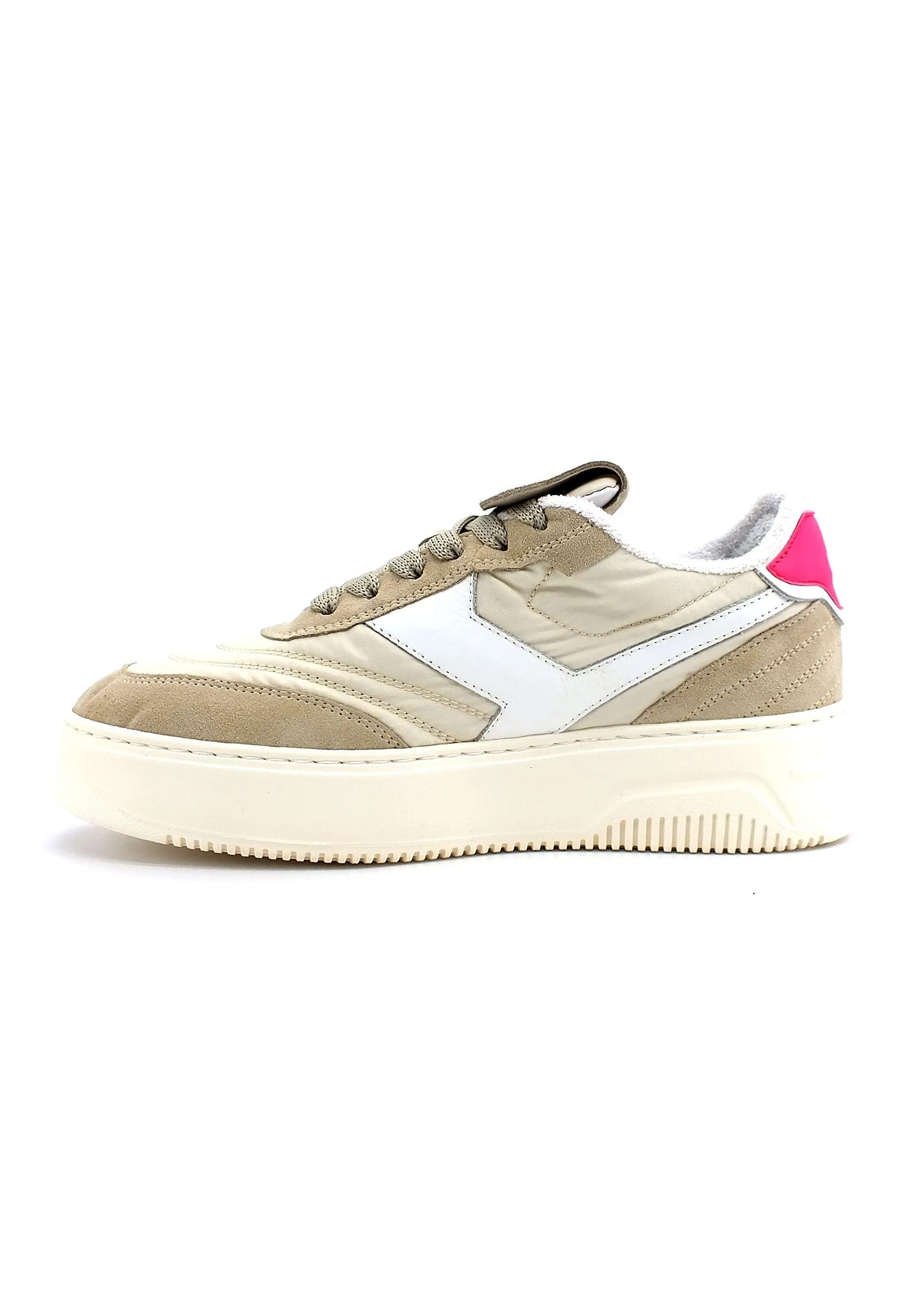 PANTOFOLA D'ORO Sneaker Donna Sabbia Bianco Fuxia Fluo PDL2WD