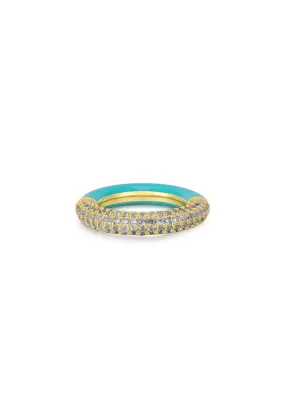 Pave Amalfi Ring-Turquoise