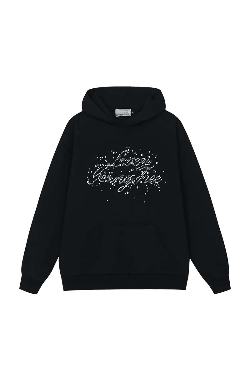 Pearl Embellished Graphic Hoodie