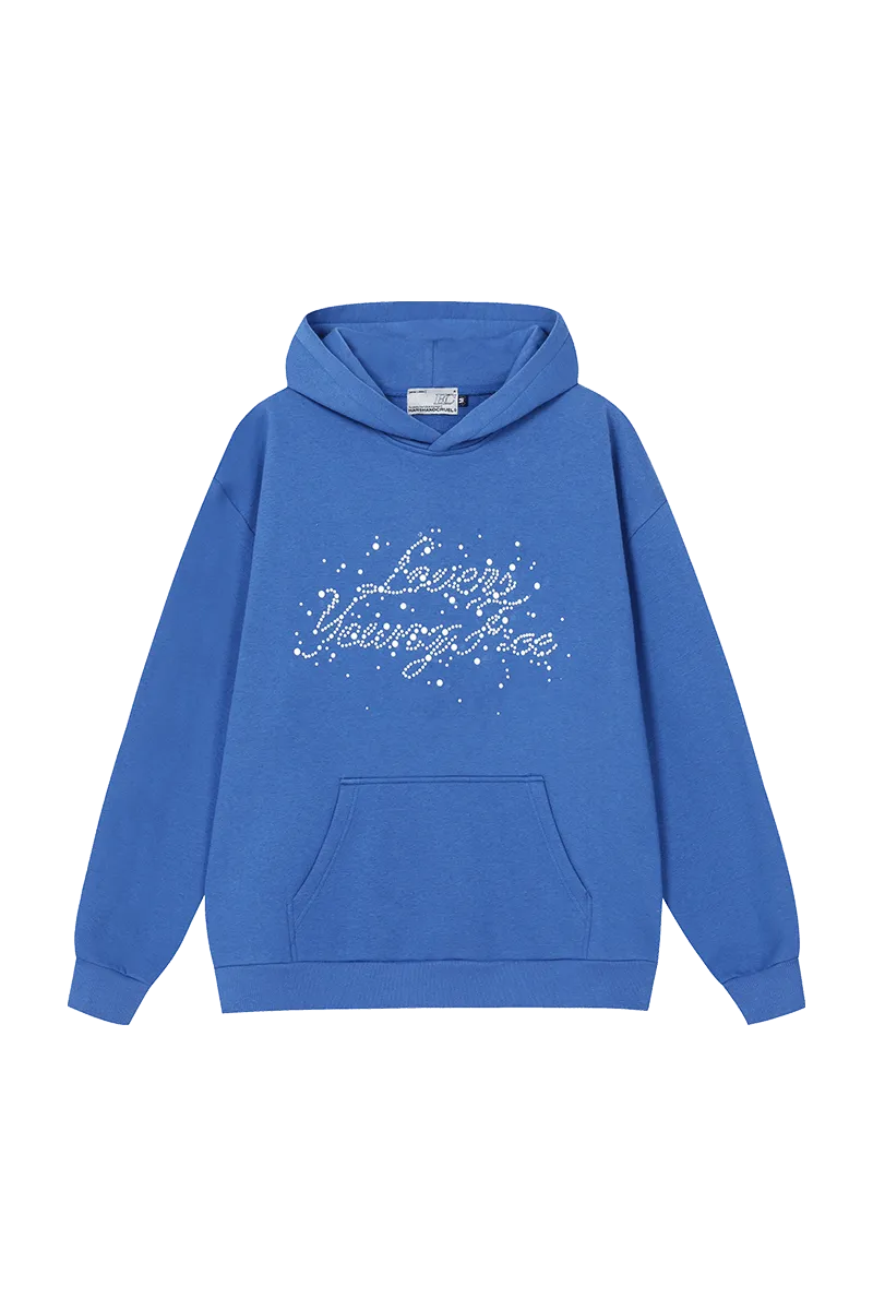 Pearl Embellished Graphic Hoodie