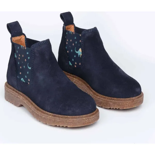 Pip & Henry Dino-might Chelsea Boot, Blue