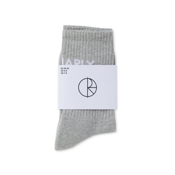 Polar Skate Co. Gnarly Huh! Rib Socks - Heather Grey