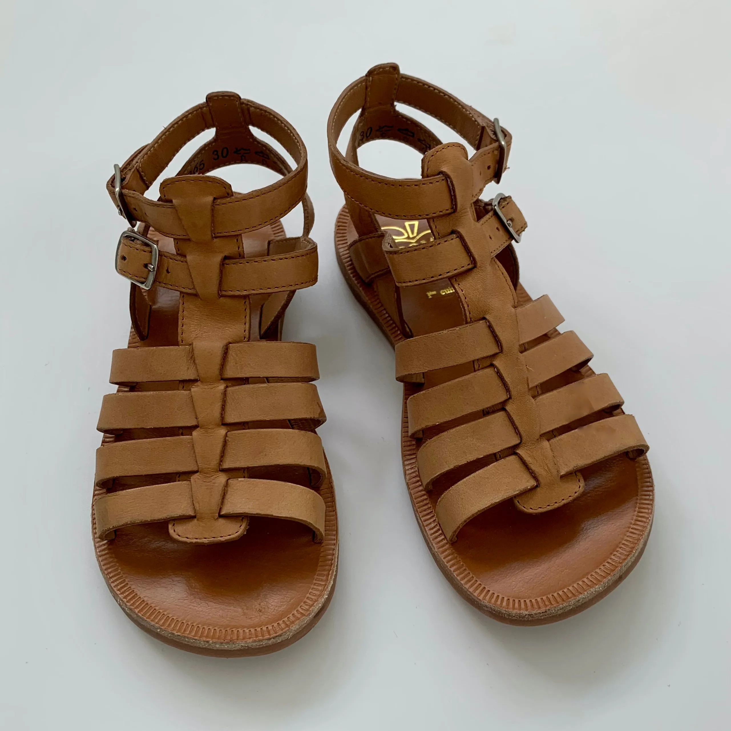 Pom D'Api Tan Gladiator Sandals: Size EU 33