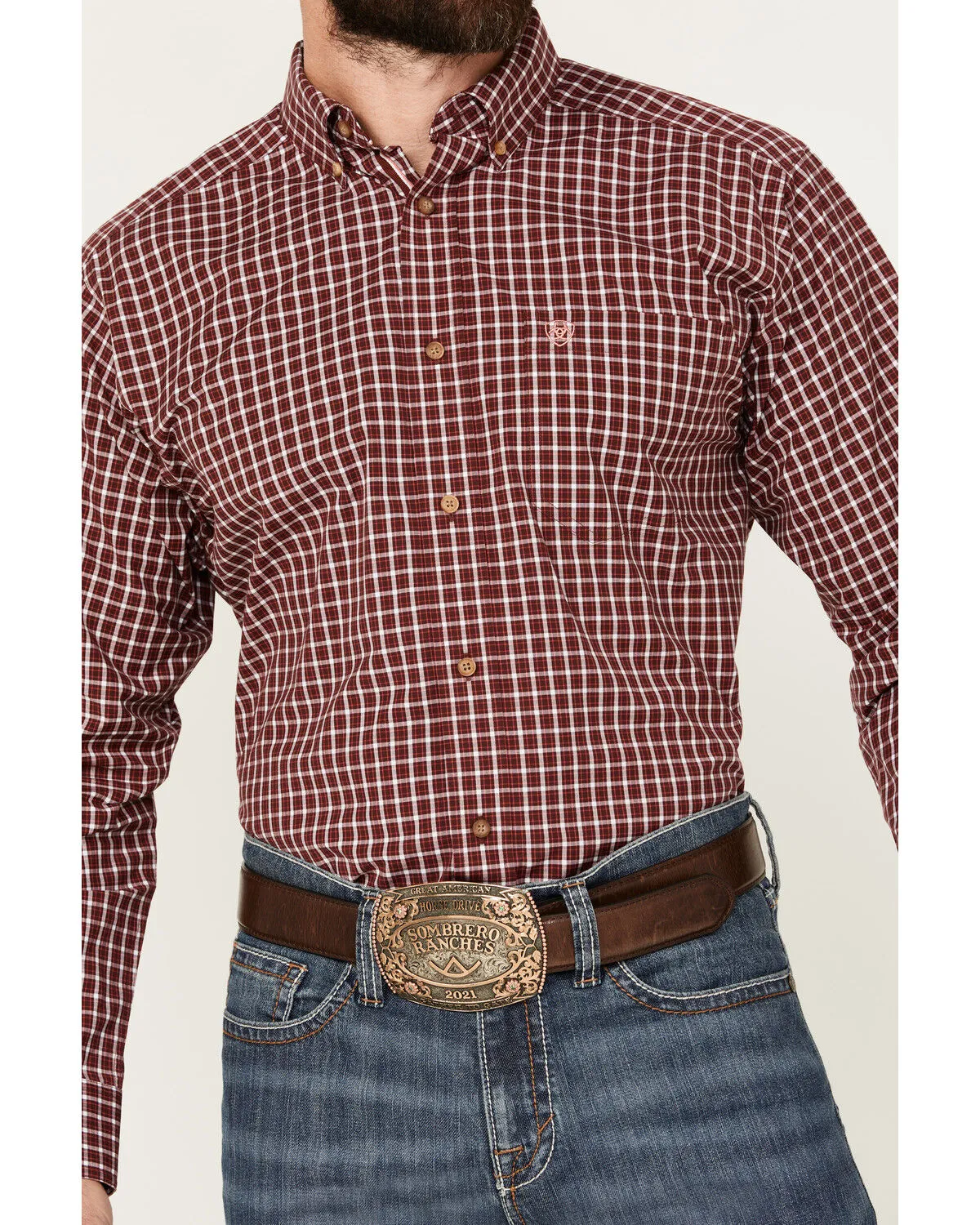 Product Name:  Ariat Men's Pro Series Tyson Checkered Print Long Sleeve Button-Down Western Shirt