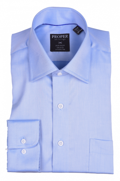 PROPER SHIRTINGS BLUE CLASSIC FIT REGULAR CUFF P720DD0R-BLU