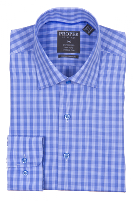 PROPER SHIRTINGS BLUE CONTEMPORARY FIT REGULAR CUFF P119ET0R-BLU