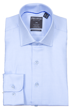 PROPER SHIRTINGS BLUE CONTEMPORARY FIT REGULAR CUFF P205ET0R-BLU