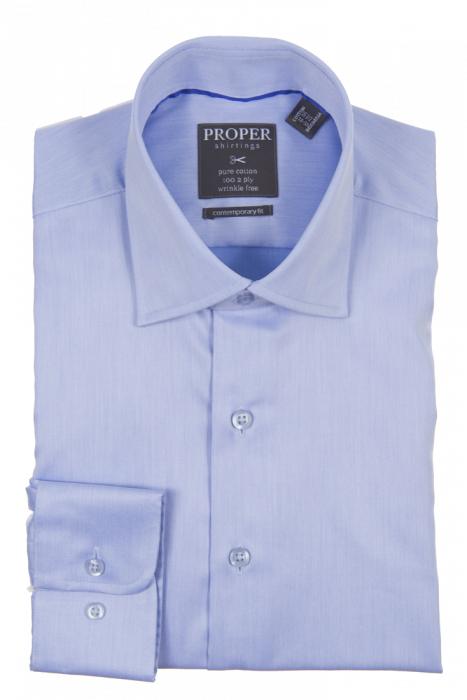 PROPER SHIRTINGS BLUE CONTEMPORARY FIT REGULAR CUFF P720ET0R-BLU