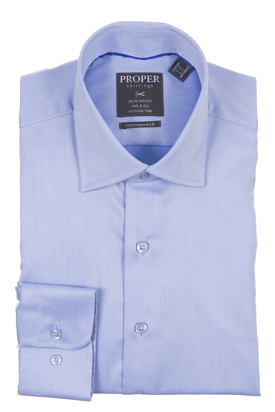 PROPER SHIRTINGS BLUE CONTEMPORARY FIT REGULAR CUFF P720ET0R-BLU