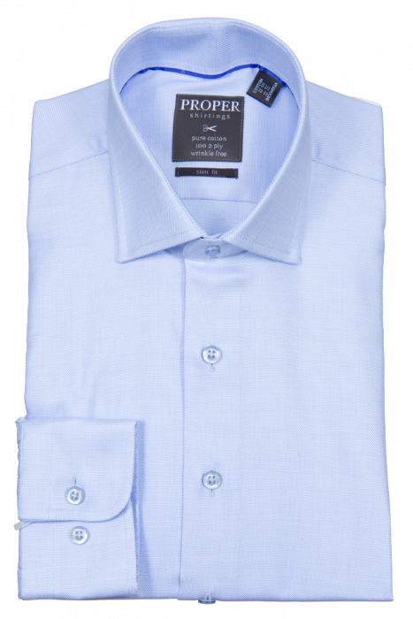 PROPER SHIRTINGS BLUE SLIM FIT REGULAR CUFF P205SPRX-BLU