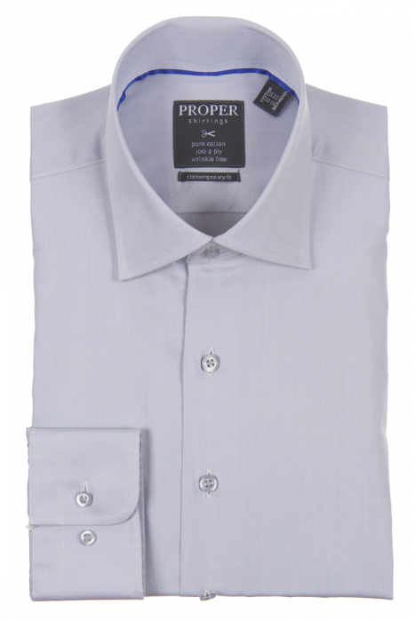 PROPER SHIRTINGS GRAY CONTEMPORARY FIT REGULAR CUFF P720ET0R-GRY