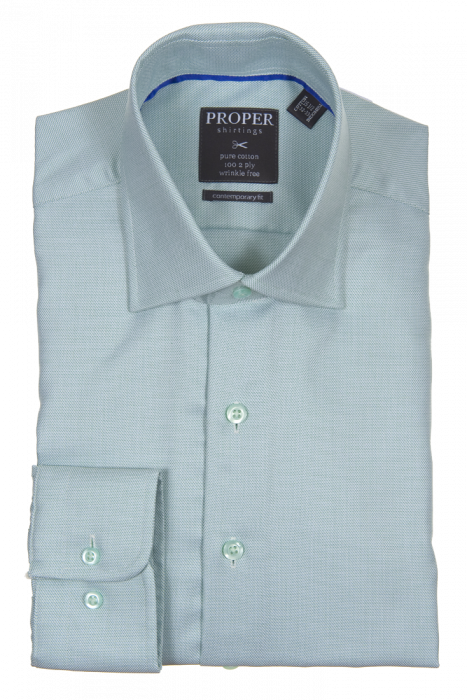 PROPER SHIRTINGS GREEN CONTEMPORARY FIT REGULAR CUFF P205ET0R-GRN