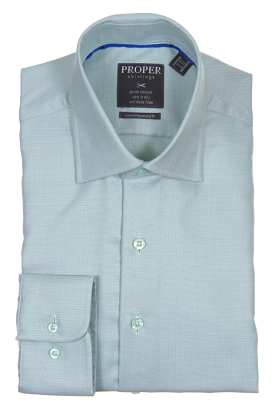 PROPER SHIRTINGS GREEN CONTEMPORARY FIT REGULAR CUFF P205ET0R-GRN