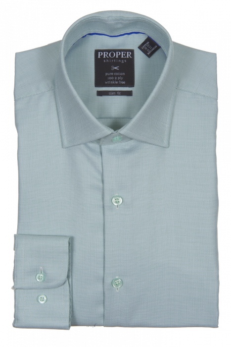 PROPER SHIRTINGS GREEN SLIM FIT REGULAR CUFF P205SPRX-GRN