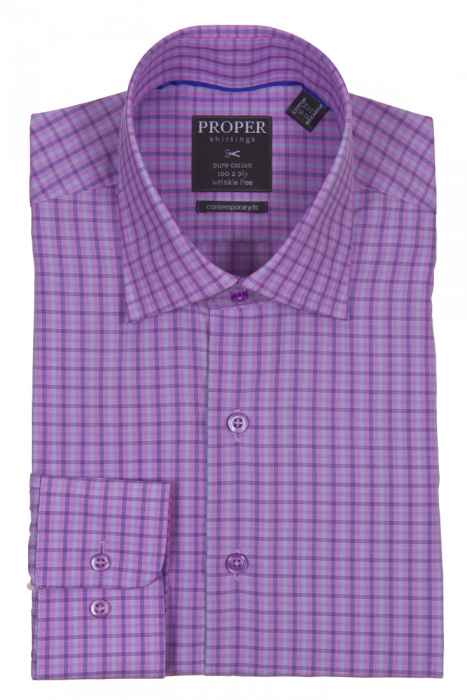 PROPER SHIRTINGS MAGENTO CONTEMPORARY FIT REGULAR CUFF P127ET0R-MAG