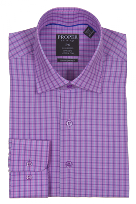 PROPER SHIRTINGS MAGENTO CONTEMPORARY FIT REGULAR CUFF P127ET0R-MAG