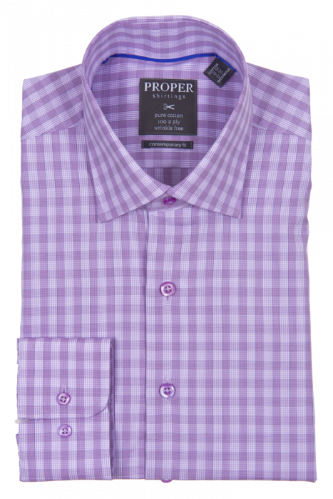 PROPER SHIRTINGS PURPLE CONTEMPORARY FIT REGULAR CUFF P119ET0R-PUR