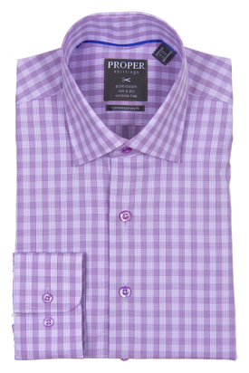 PROPER SHIRTINGS PURPLE CONTEMPORARY FIT REGULAR CUFF P119ET0R-PUR