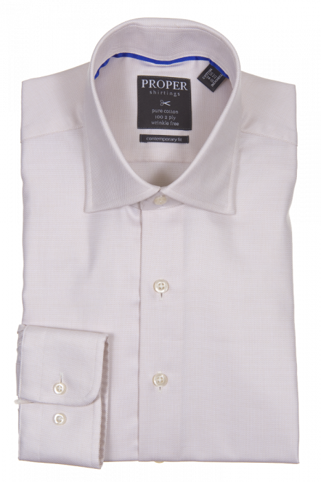 PROPER SHIRTINGS TAN CONTEMPORARY FIT REGULAR CUFF P205ET0R-TAN