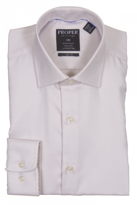 PROPER SHIRTINGS TAN SLIM FIT REGULAR CUFF P205SPRX-TAN