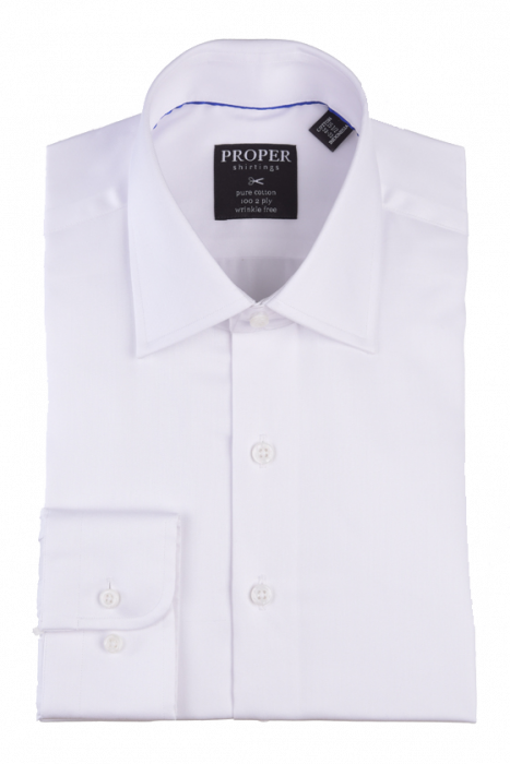 PROPER SHIRTINGS WHITE CLASSIC FIT REGULAR CUFF P720DD0R-WHT