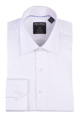 PROPER SHIRTINGS WHITE CLASSIC FIT REGULAR CUFF P720DD0R-WHT