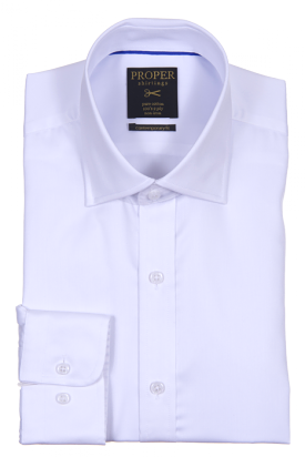 PROPER SHIRTINGS WHITE CONTEMPORARY FIT REGULAR CUFF N720ET0R-WHT