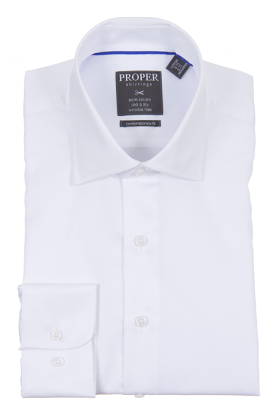 PROPER SHIRTINGS WHITE CONTEMPORARY FIT REGULAR CUFF P720ET0R-WHT