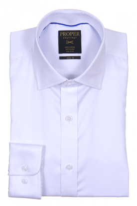 PROPER SHIRTINGS WHITE SLIM FIT REGULAR CUFF N720SPRX-WHT