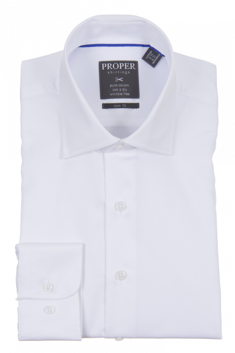 PROPER SHIRTINGS WHITE SLIM FIT REGULAR CUFF P720TTSR-WHT