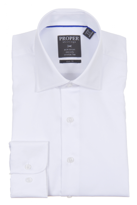 PROPER SHIRTINGS WHITE SLIM FIT REGULAR CUFF P720TTSR-WHT