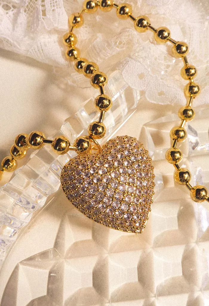 Puffy Heart Statement Necklace