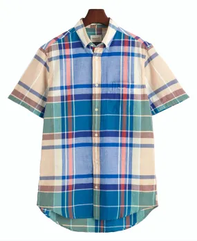 Regular Fit Indian Madras Shirt                             Rich Blue