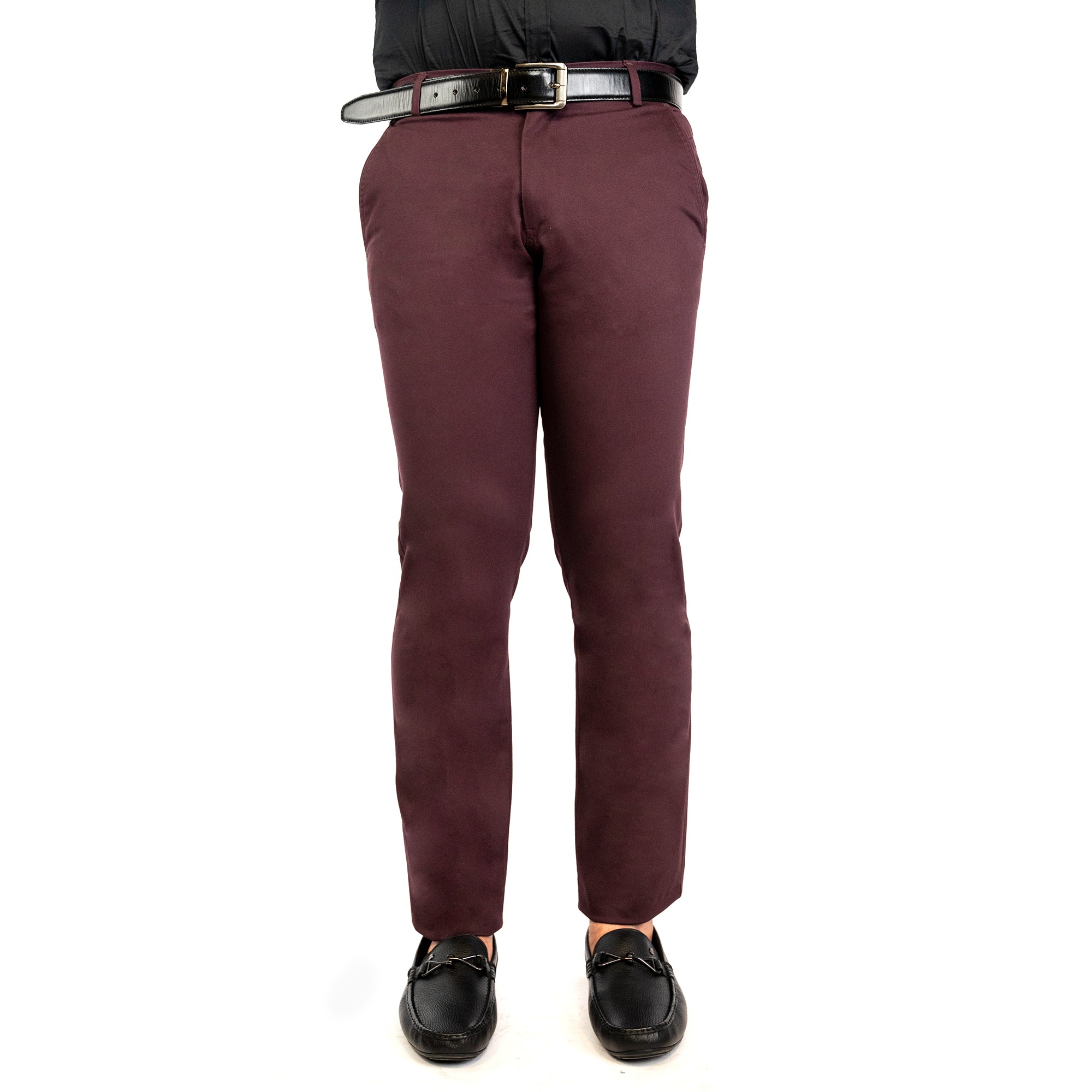 Regular Fit Maroon Chinos