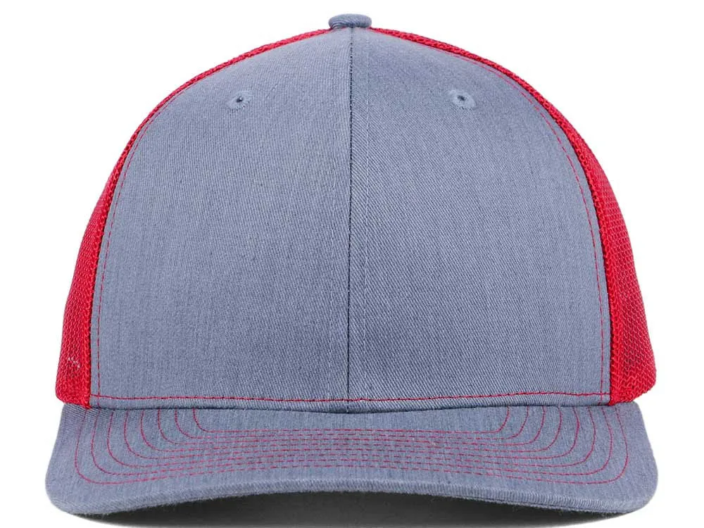 Richardson 112 Trucker - Heather Grey/Red