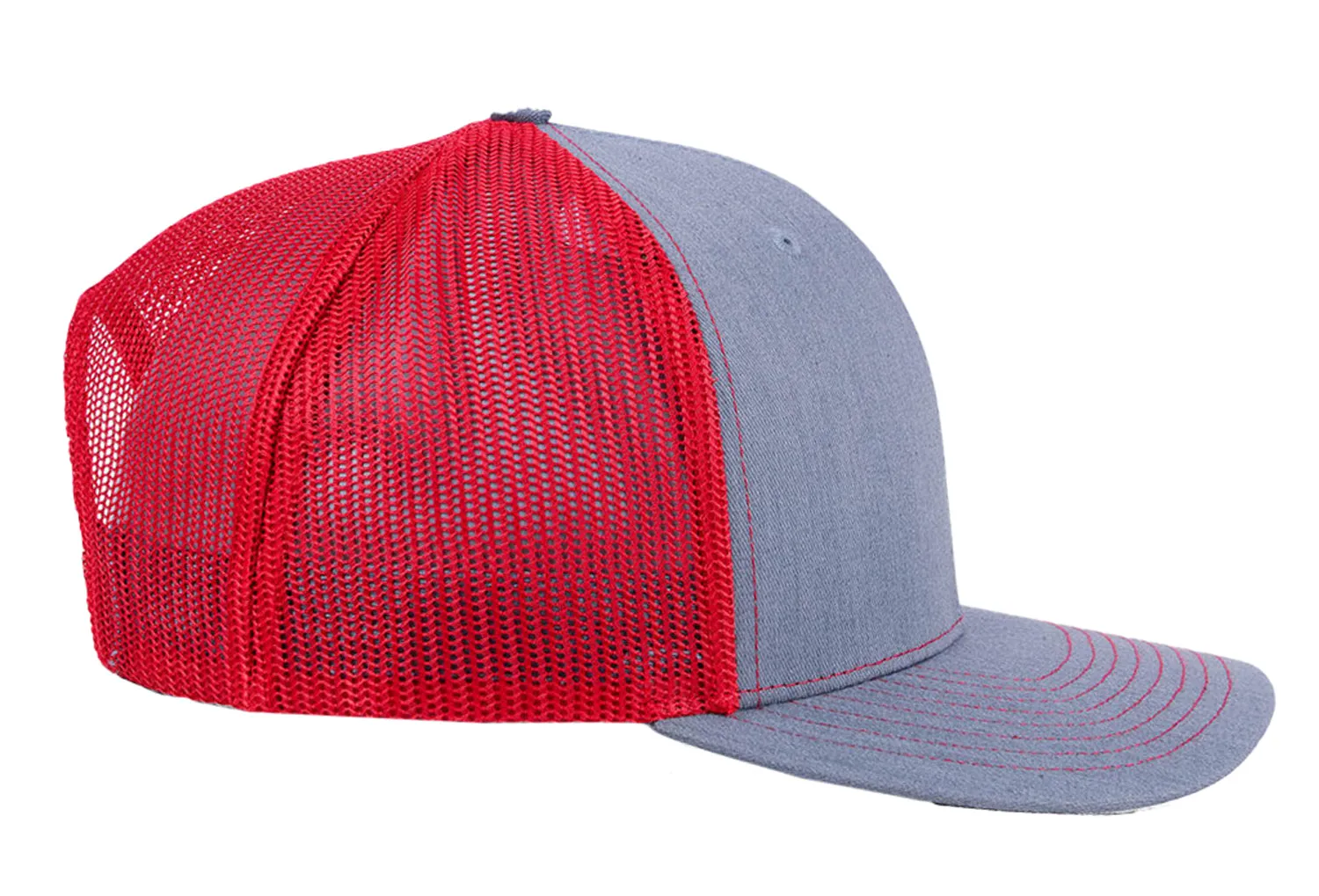 Richardson 112 Trucker - Heather Grey/Red