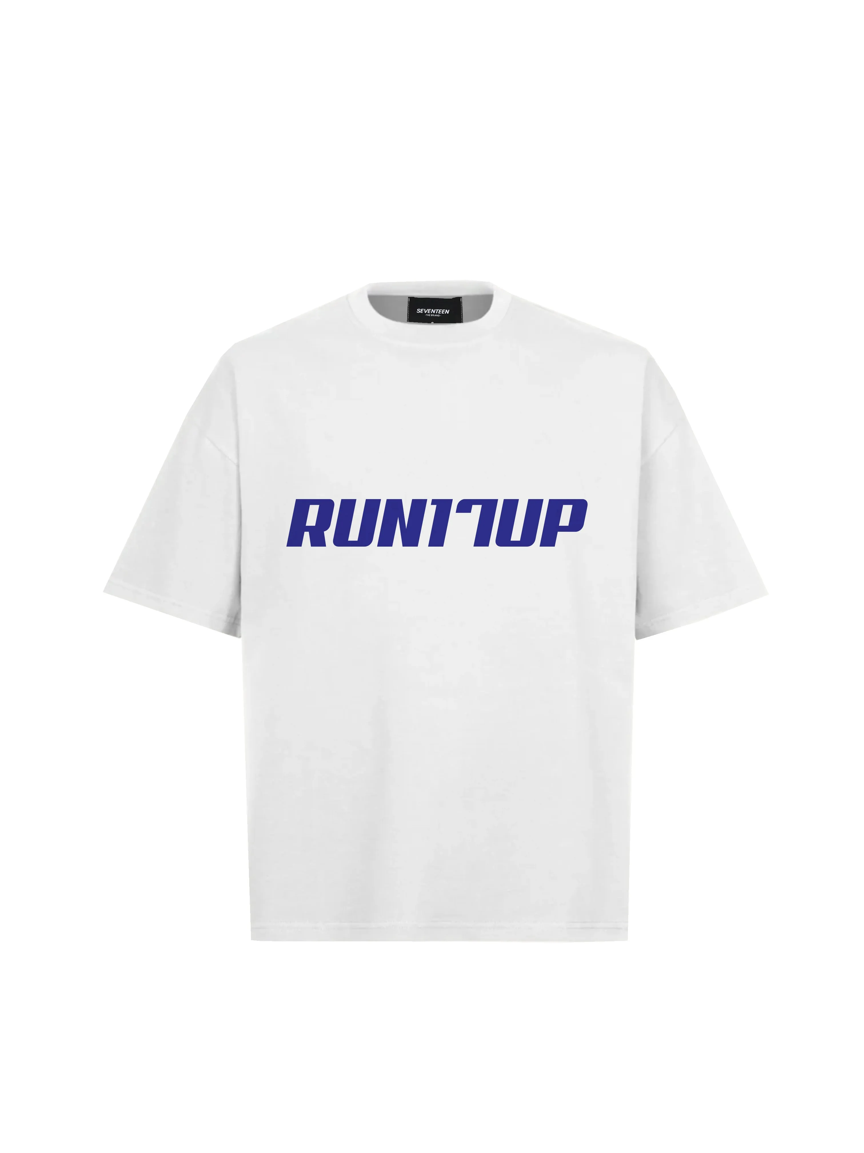 Run17Up Blue Logo White T-Shirt