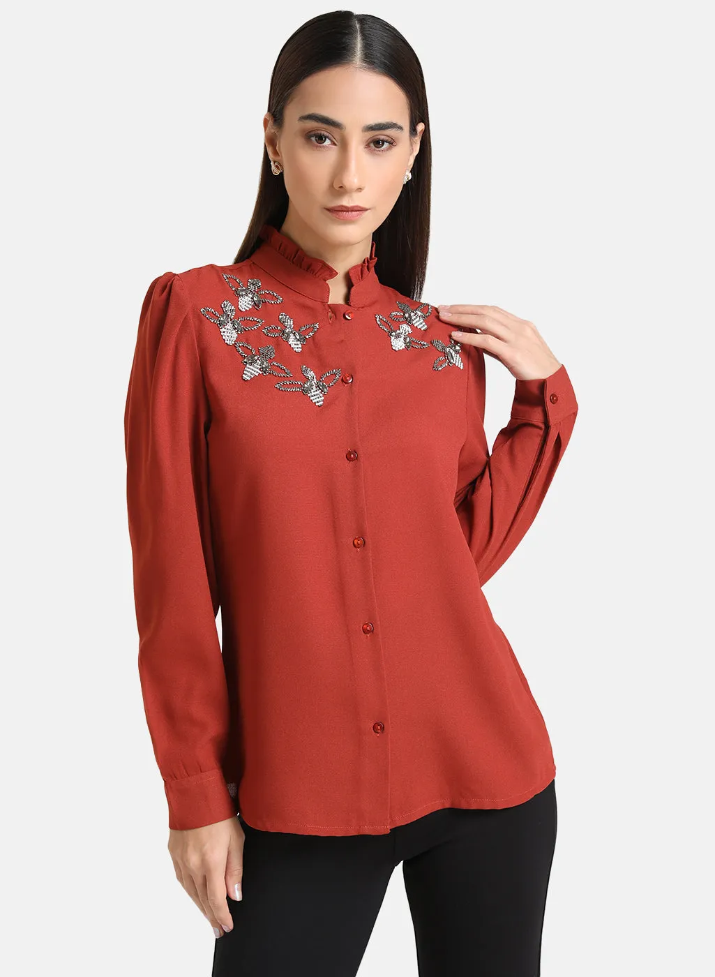 Shirt With Bee Embellishment