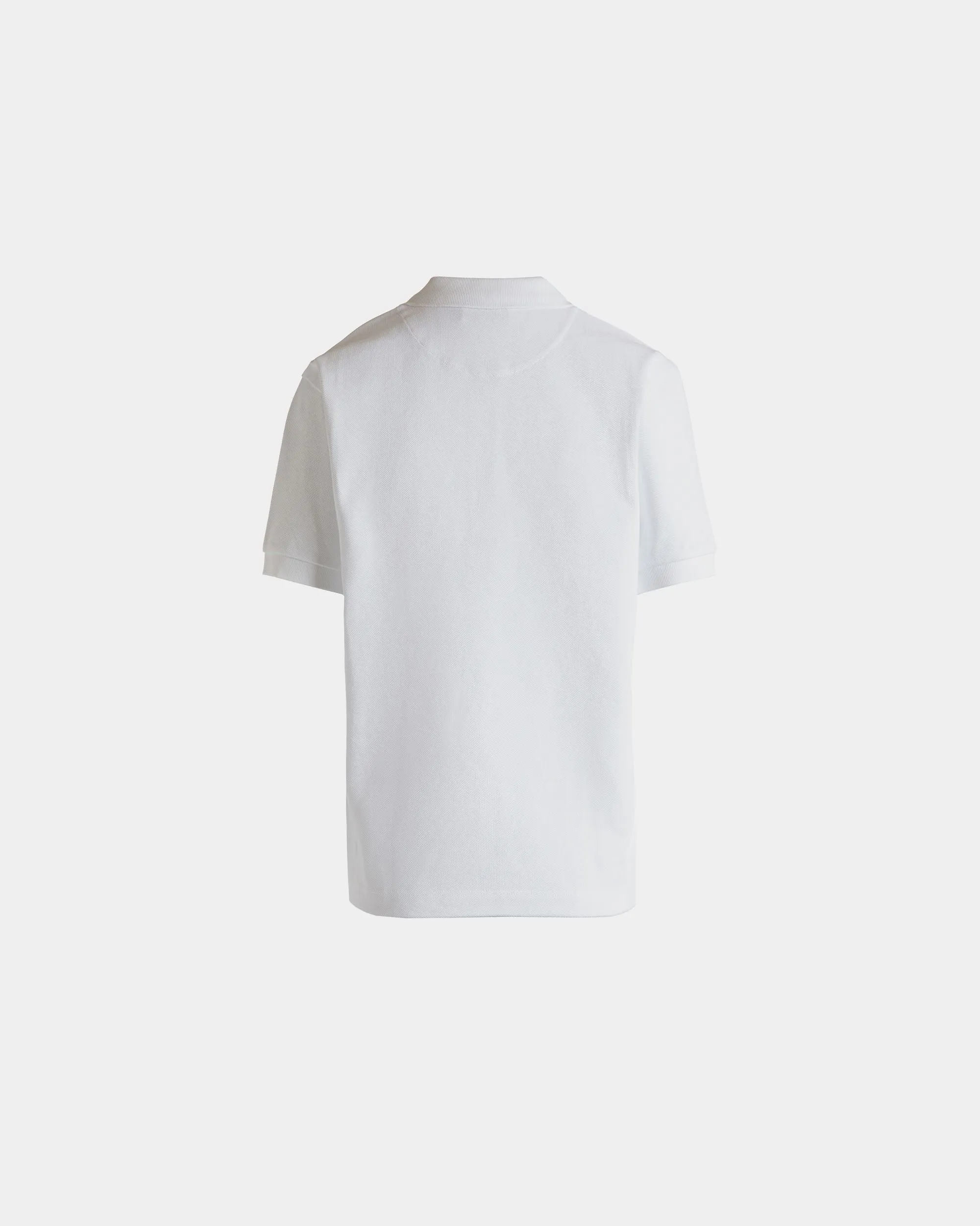 Short Sleeve Polo in White Cotton 