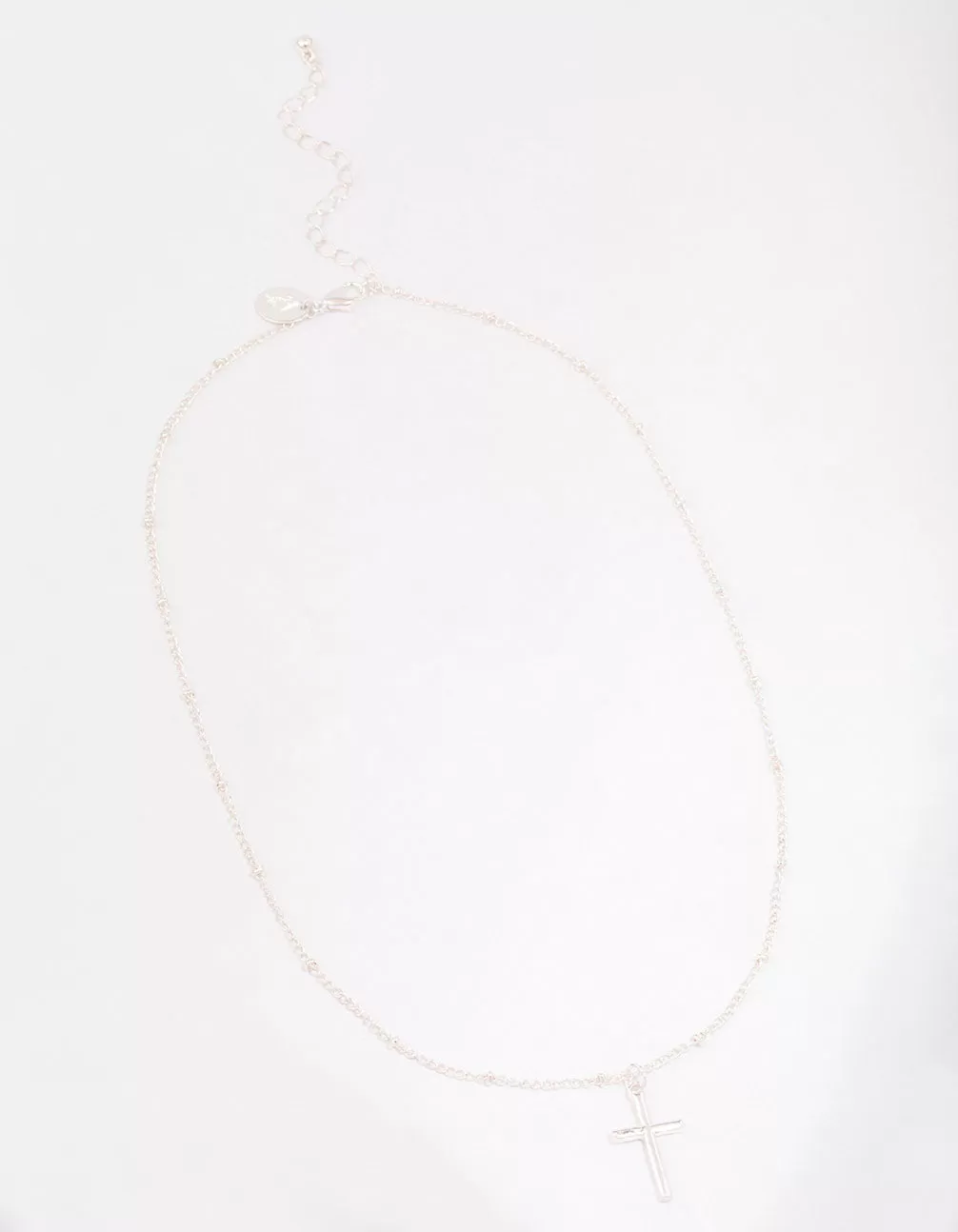 Silver Classic Cross Ball Chain Necklace