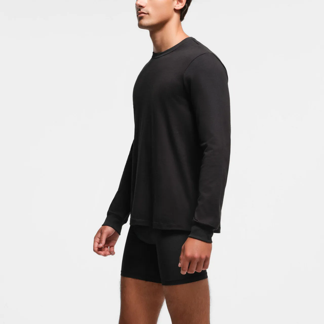 SKIMS SKIMS COTTON Classic Long Sleeve T-Shirt Onyx - Black