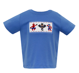 Smocked Tee - Superheroes