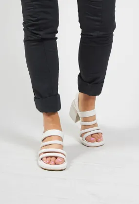 Strappy Heeled Sandals in Gesso