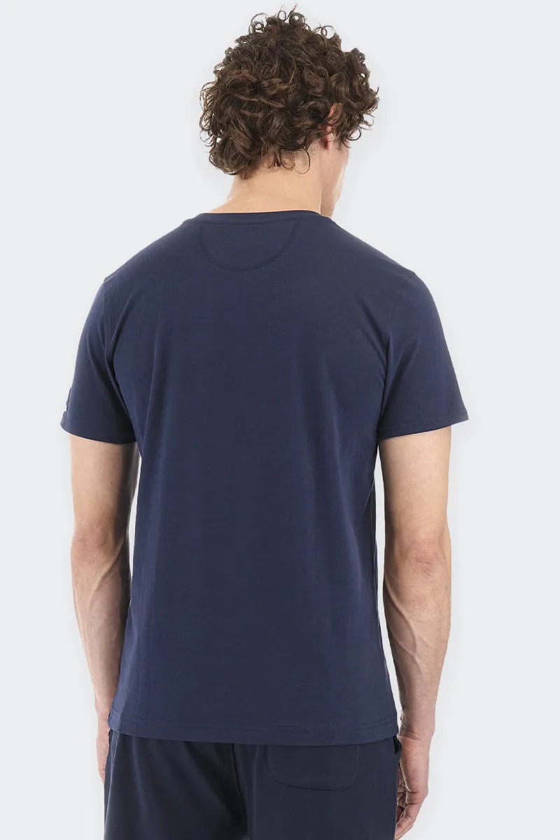 T-SHIRT REGULAR FIT IN COTONE BLU